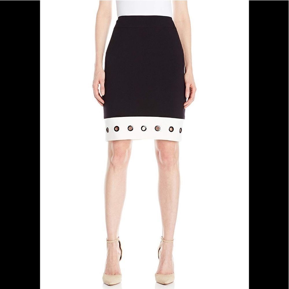 Nine West Color Block Skirt with Grommets